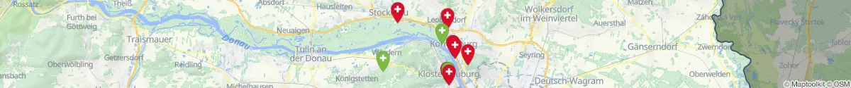 Kartenansicht für Apotheken-Notdienste in der Nähe von Leobendorf (Korneuburg, Niederösterreich)
